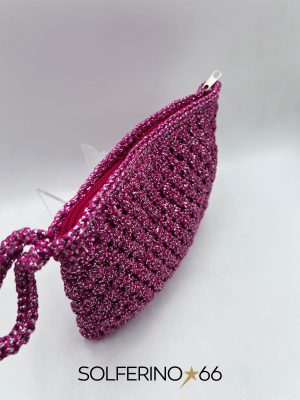 POCHETTE CROCHET ROSA/ARGENTO - immagine 2