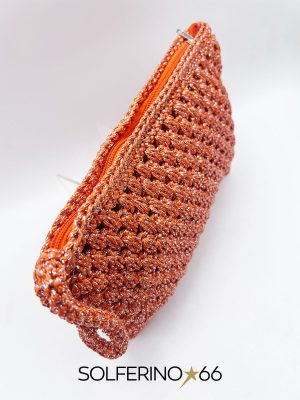 POCHETTE CROCHET ARANCIO/ARGENTO - immagine 2