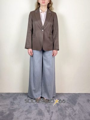 SOUVENIR PRIVèE BLAZER SATIN CIOCCOLATO - immagine 4