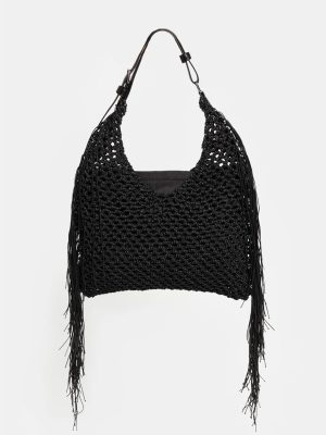 WEILI ZHENG BORSA BAGUETTE FRANGE NERA - immagine 2