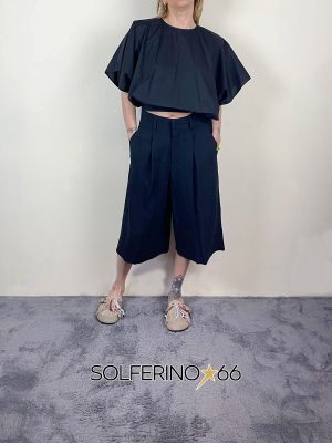 WEILI ZHENG T-SHIRT IN POPELINE BLACK