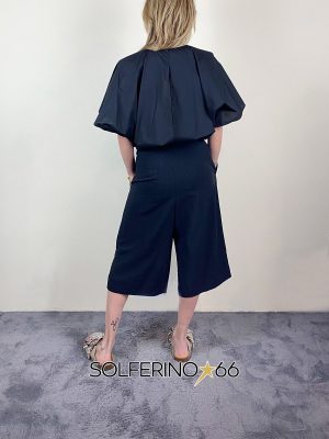 WEILI ZHENG T-SHIRT IN POPELINE BLACK - immagine 2