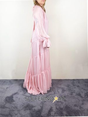 WEILI ZHENG MAXI ABITO MANICHE A SBUFFO PINK - immagine 3