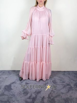 WEILI ZHENG MAXI ABITO MANICHE A SBUFFO PINK - immagine 2