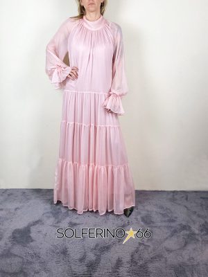 WEILI ZHENG MAXI ABITO MANICHE A SBUFFO PINK