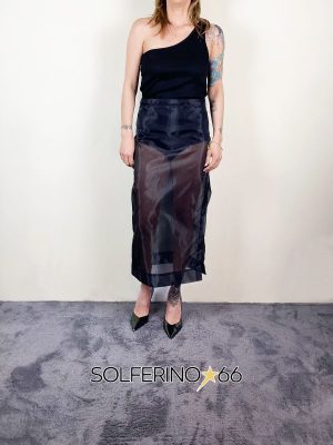 WEILI ZHENG LONGUETTE IN ORGANZA BLACK - immagine 2