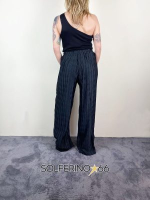 WEILI ZHENG PANTALONE PIGIAMA IN PLISSE' BLACK - immagine 2