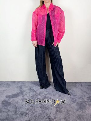 WEILI ZHENG CAMICIA IN ORGANZA FUXIA