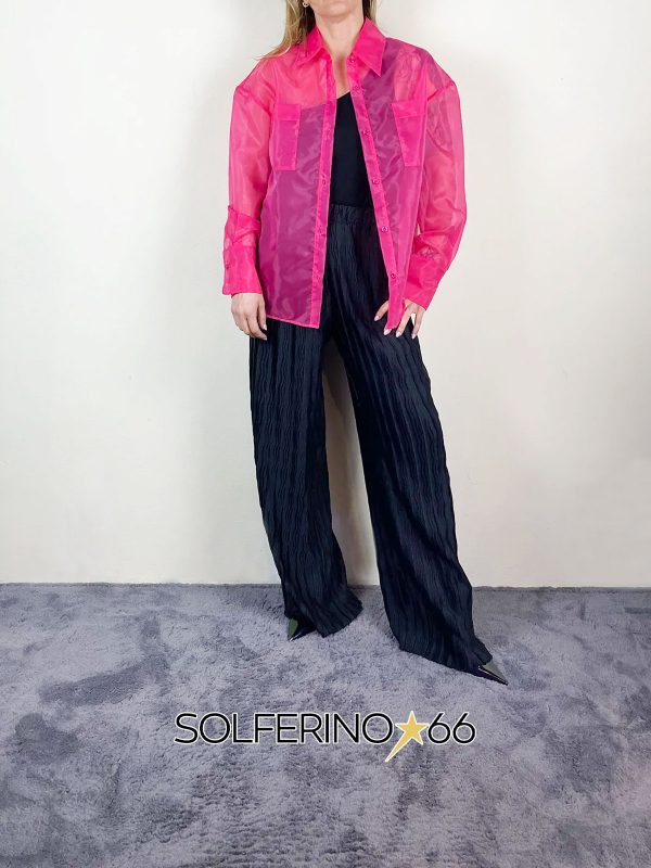 WEILI ZHENG CAMICIA IN ORGANZA FUXIA