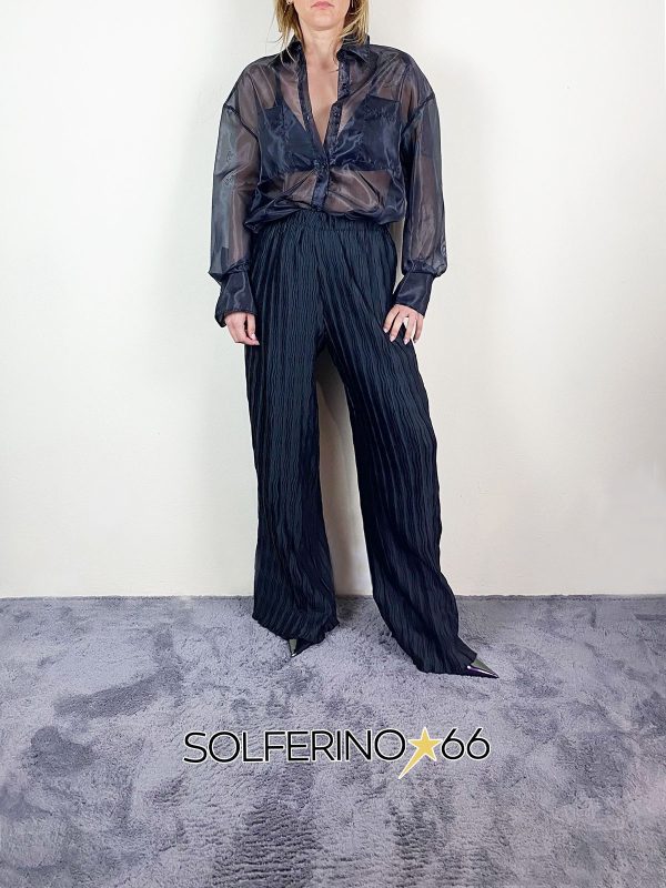 WEILI ZHENG CAMICIA IN ORGANZA BLACK