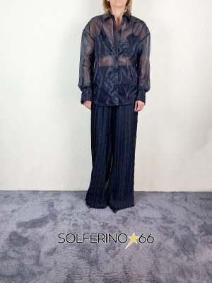 WEILI ZHENG CAMICIA IN ORGANZA BLACK - immagine 2