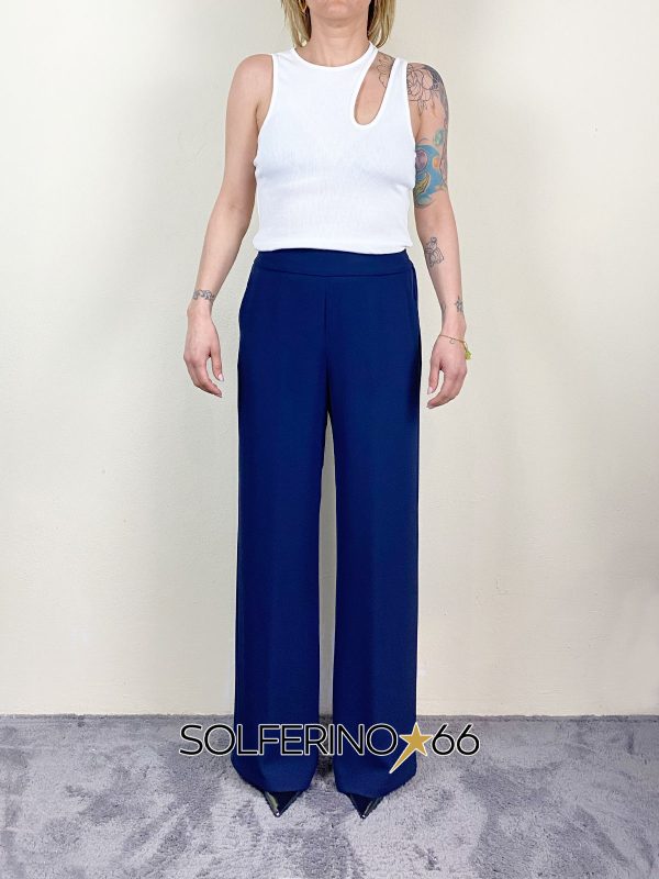 KONTATTO PANTALONE AMPIO BLU ZAFFIRO