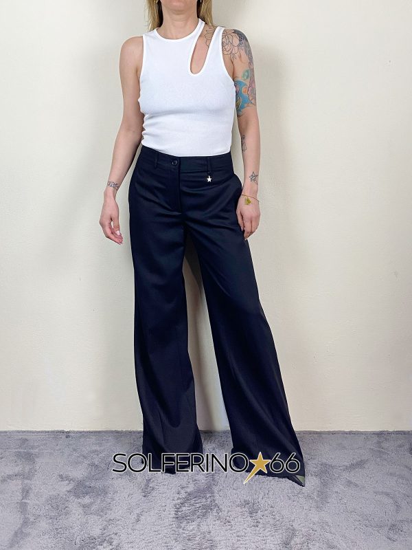 SOUVENIR PRIVèE PANTALONE PALAZZO NERO