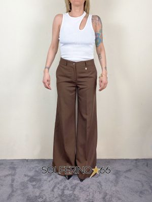 SOUVENIR PRIVèE PANTALONE PALAZZO CIOCCOLATO - immagine 2