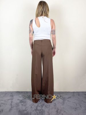 SOUVENIR PRIVèE PANTALONE PALAZZO CIOCCOLATO - immagine 3
