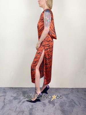 WEILI ZHENG ABITO SCOLLO RETRO ORANGE - immagine 3
