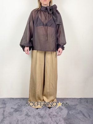 HAVEONE BLUSA FIOCCO RAGLAN CIOCCOLATO - immagine 2