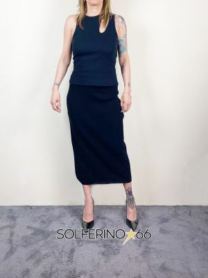 KONTATTO GONNA IN MAGLIA NERO