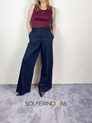 KONTATTO PANTALONE PALAZZO NERO