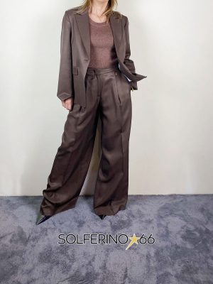 SOUVENIR PRIVèE BLAZER SATIN CIOCCOLATO