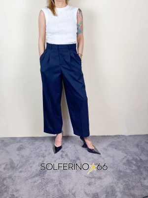 ROSSI PANTALONE NOA CROP UNISEX BLEU