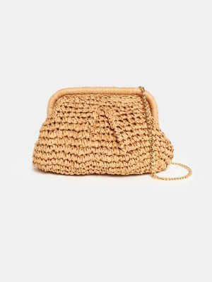 WEILI ZHENG CLUTCH RAFFIA BEIGE - immagine 3