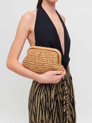 WEILI ZHENG CLUTCH RAFFIA BEIGE