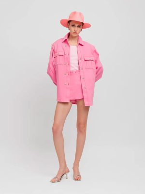 WEILI ZHENG GIACCA CAMICIA IN BULL PINK