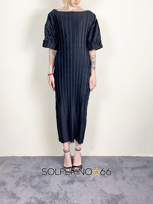 WEILI ZHENG ABITO MIDI IN PLISSE' BLACK