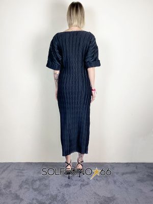 WEILI ZHENG ABITO MIDI IN PLISSE' BLACK - immagine 2