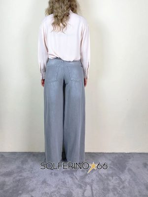 SOUVENIR PRIVèE JEANS A PALAZZO DENIM GRIGIO - immagine 2