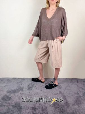 SOUVENIR PRIVèE MAGLIA SCOLLO V CIOCCOLATO - immagine 3