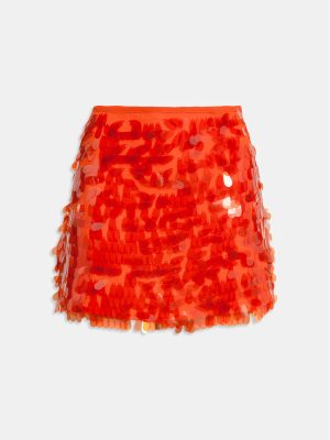 WEILI ZHENG MINIGONNA PAILLETTES CORAL - immagine 4