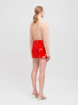 WEILI ZHENG MINIGONNA PAILLETTES CORAL - immagine 3