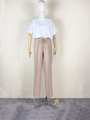 HAVEONE PANTALONE COULISSE BEIGE - immagine 3