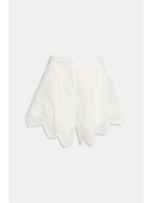 WEILI ZHENG SHORTS IN MUSSOLA RICAMATA WHITE - immagine 4