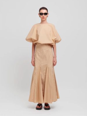 WEILI ZHENG T-SHIRT IN POPELINE NUDE - immagine 2