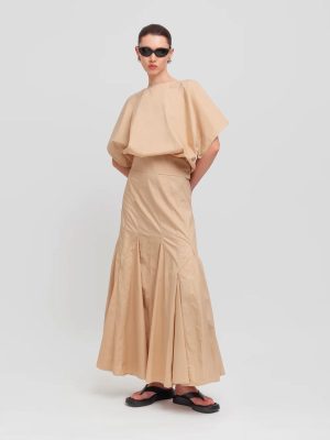 WEILI ZHENG T-SHIRT IN POPELINE NUDE