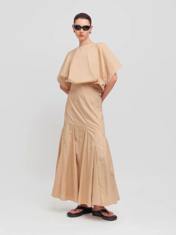 WEILI ZHENG T-SHIRT IN POPELINE NUDE