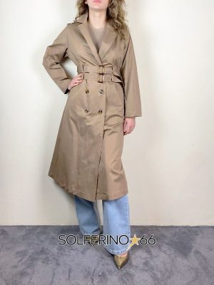 KONTATTO TRENCH DOPPIA CINTURA AVANA