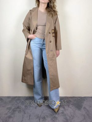 KONTATTO TRENCH DOPPIA CINTURA AVANA - immagine 3