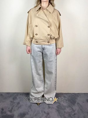 WEILI ZHENG TRENCH CORTO IN CANVAS SABBIA - immagine 2
