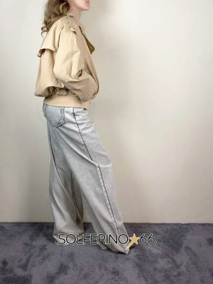 WEILI ZHENG TRENCH CORTO IN CANVAS SABBIA - immagine 3