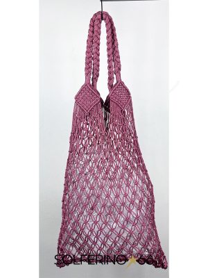 BORSA CROCHET ROSA ANTICO - immagine 4