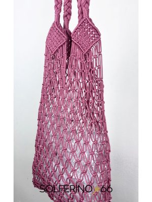 BORSA CROCHET ROSA ANTICO - immagine 2