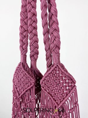 BORSA CROCHET ROSA ANTICO - immagine 3