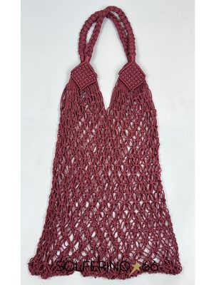 BORSA CROCHET ROSA ANTICO
