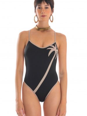 POISSON D'AMOUR COSTUME DA BAGNO INTERO PALMA NERO