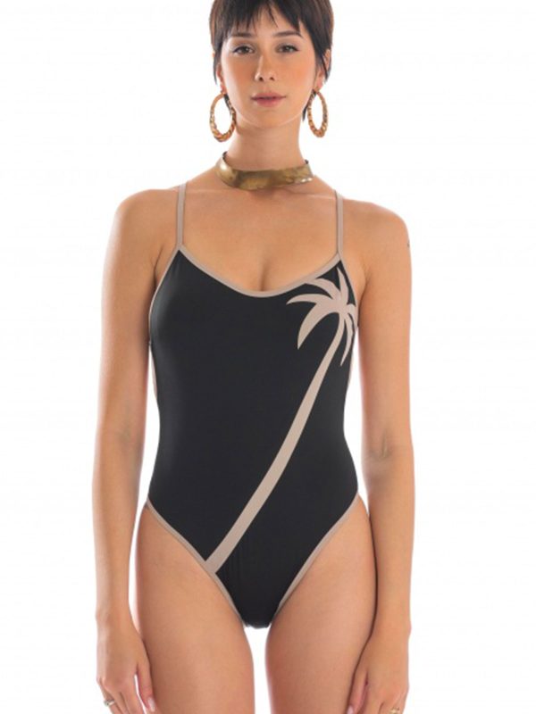 POISSON D'AMOUR COSTUME DA BAGNO INTERO PALMA NERO