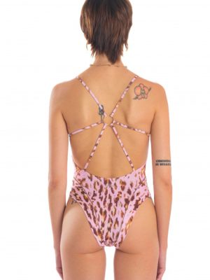 POISSON D'AMOUR COSTUME DA BAGNO INTERO ANIMALIER ROSA - immagine 2